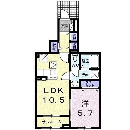 プロムナード(1LDK/1階)の間取り写真