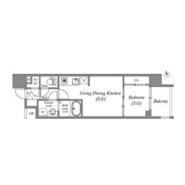 ARTIZA瓦屋町I(1LDK/7階)の間取り写真