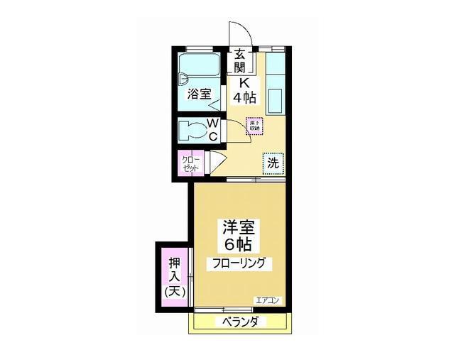 第7サンコーポ(1K/2階)の間取り写真