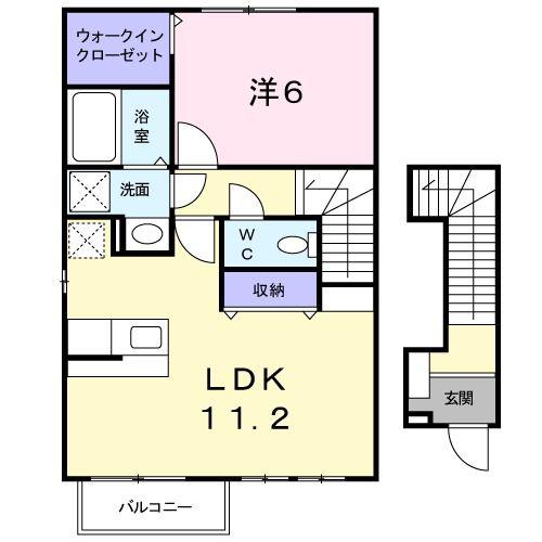 ブリアン(1LDK/2階)の間取り写真
