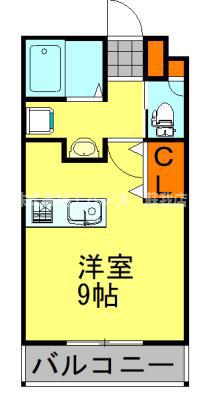 メゾンクレールIII(ワンルーム/1階)の間取り写真