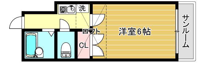 メープル永楽町(1K/1階)の間取り写真