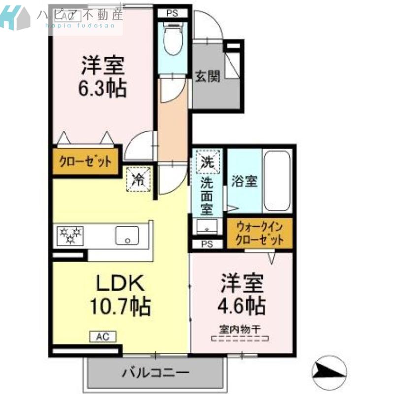シーサイド南陽(2LDK/1階)の間取り写真