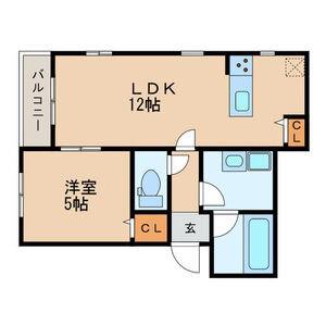 ZECCA日比野(1LDK/3階)の間取り写真