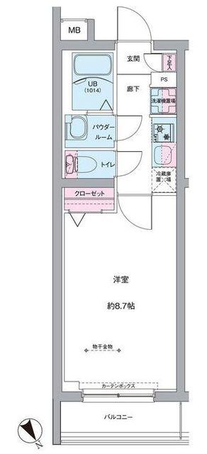 RELUXIA TOKYO イーストIII(1K/1階)の間取り写真