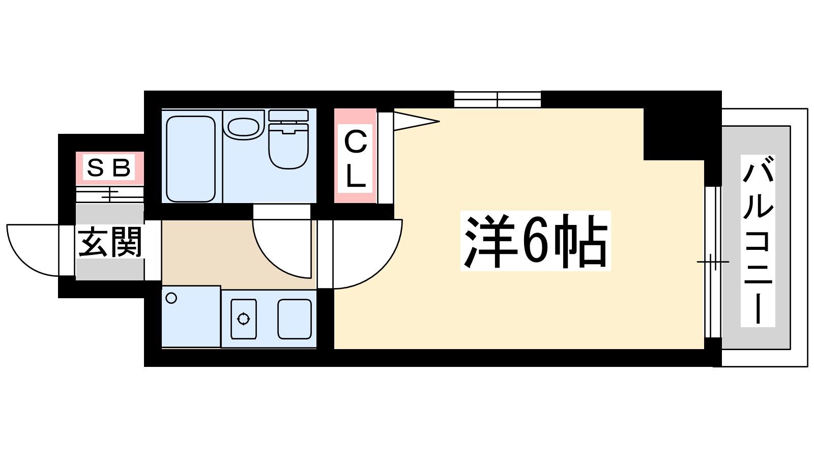 エスリード新大阪第2(1K/2階)の間取り写真