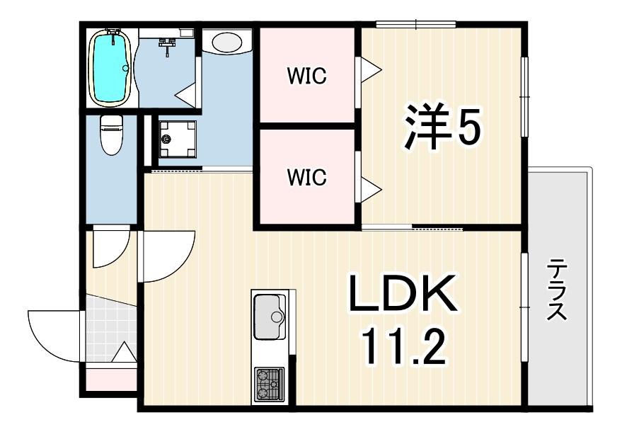 メゾン六甲2(1LDK/1階)の間取り写真