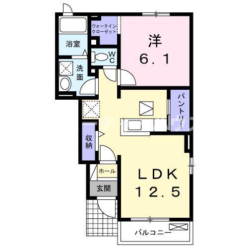ボニート A(1LDK/1階)の間取り写真
