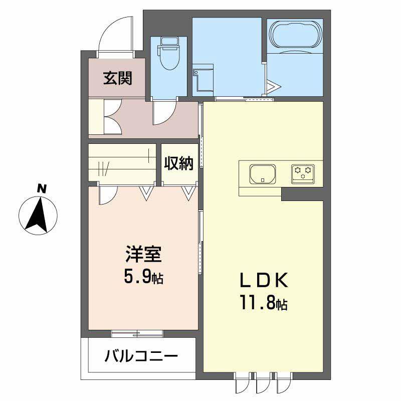 ヴィラガーデン(1LDK/3階)の間取り写真