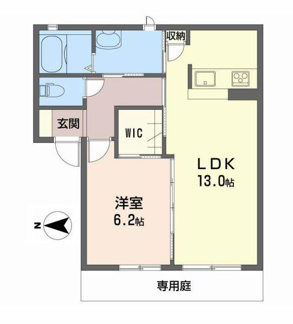 シャーメゾンかみや(1LDK/1階)の間取り写真