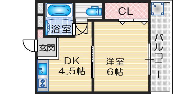 服部マンション(1DK/3階)の間取り写真