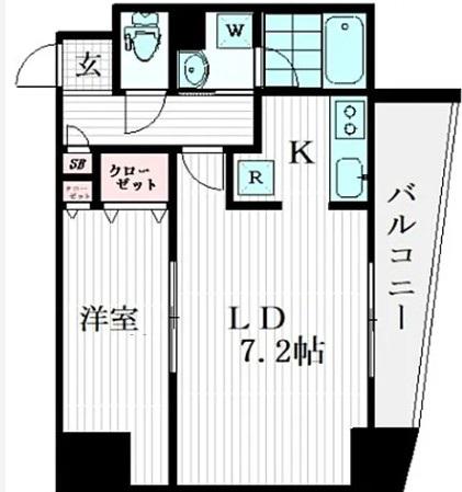 グランディール初台(1LDK/2階)の間取り写真