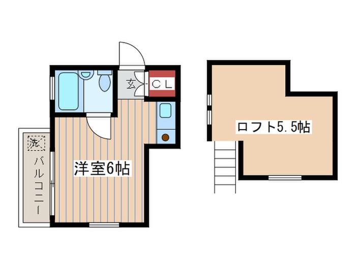 メゾン小林(ワンルーム/2階)の間取り写真