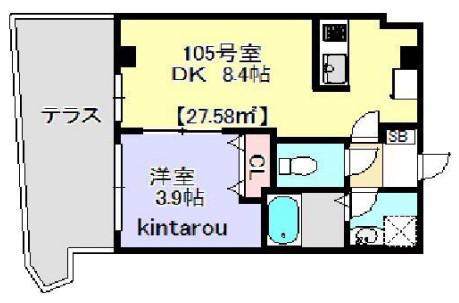京成千葉線 京成幕張駅 徒歩8分 4階建 築10年(1DK/1階)の間取り写真