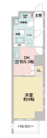 レジディア東桜(1DK/9階)の間取り写真