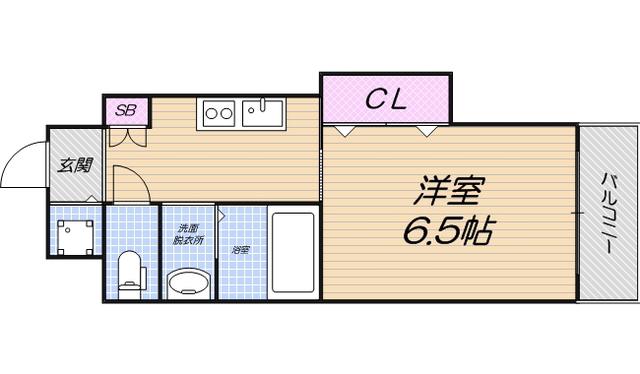 アパルト谷町(1K/8階)の間取り写真