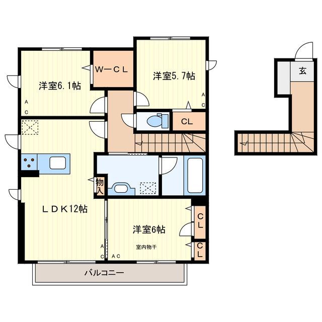 エルシオンE(3LDK/2階)の間取り写真