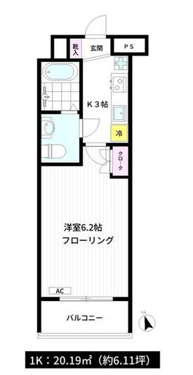 モトパーク御茶ノ水(1K/4階)の間取り写真