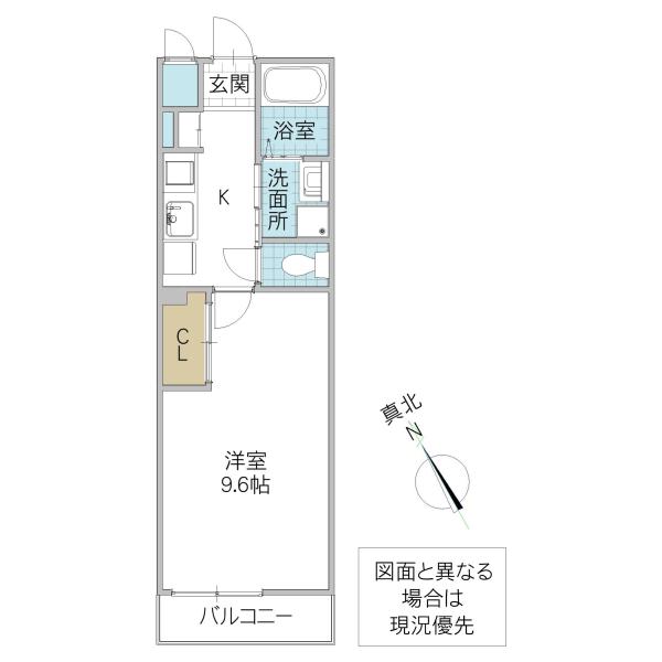 LE YUSEI(1K/2階)の間取り写真