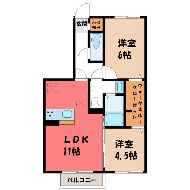 エミネンス(2LDK/1階)の間取り写真