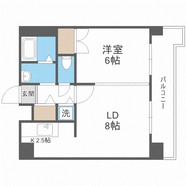 ノーザンヒルズ南10条(1LDK/4階)の間取り写真