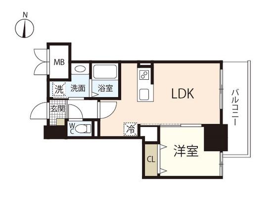サーパスフォーシア大供(1LDK/10階)の間取り写真
