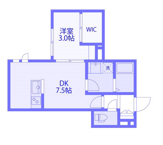KING&PRINCESS 1番館(1DK/2階)の間取り写真