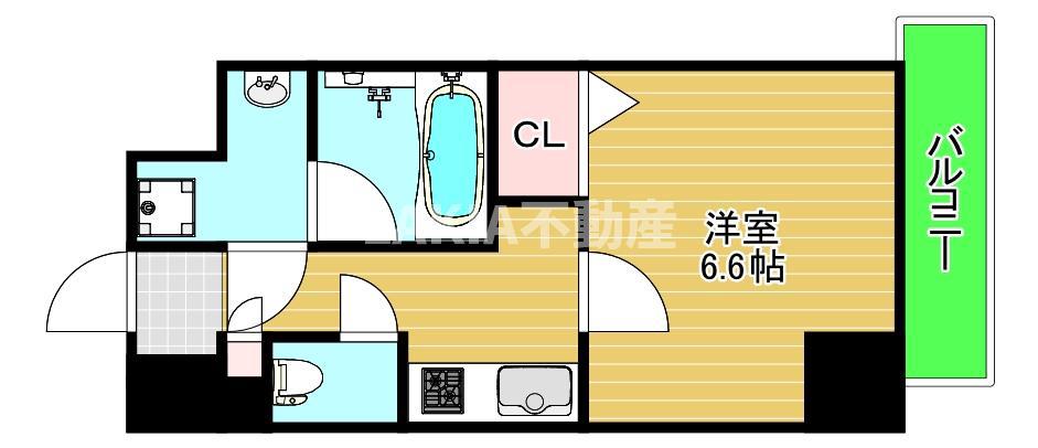 天王寺ルート25(1K/8階)の間取り写真