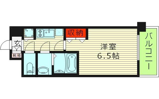 スワンズシティ大阪城北詰(1K/8階)の間取り写真