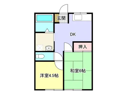 広沢コーポ2(2DK/2階)の間取り写真