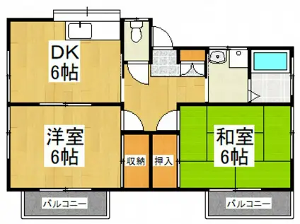 水村ハイツ(2DK/2階)の間取り写真