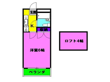 グリーンメゾン(1K/1階)の間取り写真