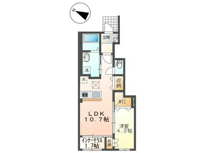 クロリス(1LDK/1階)の間取り写真