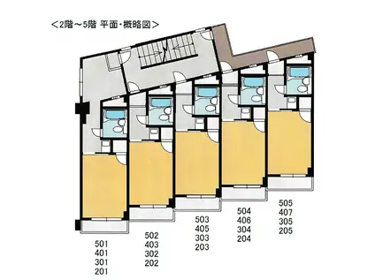 ヤマサマンション(ワンルーム/4階)の間取り写真