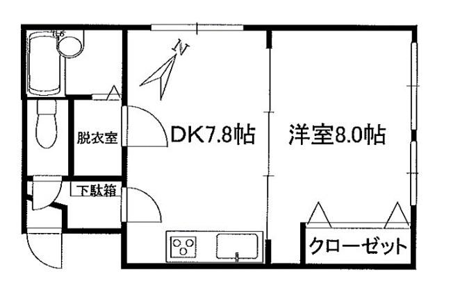 GOODS Ⅰ(1DK/3階)の間取り写真