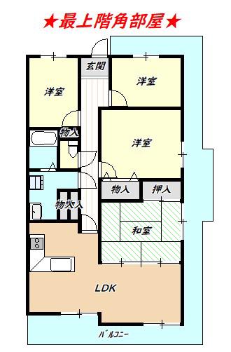 エクセラート北助松(4LDK/8階)の間取り写真