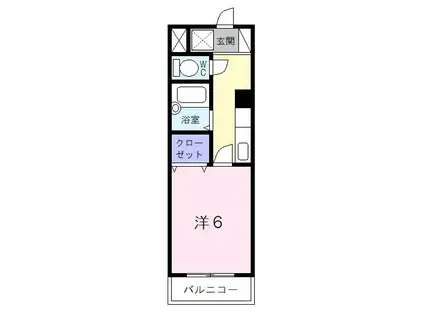 パルテンザ松阪Ⅱ(1K/4階)の間取り写真