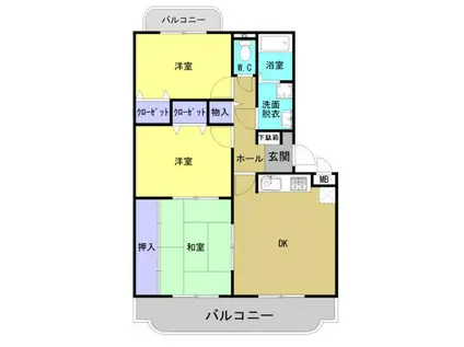 シャンティ(3LDK/3階)の間取り写真