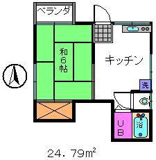 和弘ハウス(1DK/2階)の間取り写真