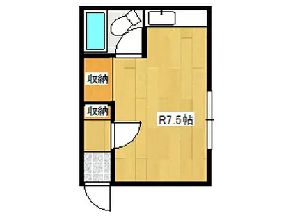 ホワイトハウス(ワンルーム/1階)の間取り写真