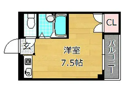 マンション渚(ワンルーム/2階)の間取り写真