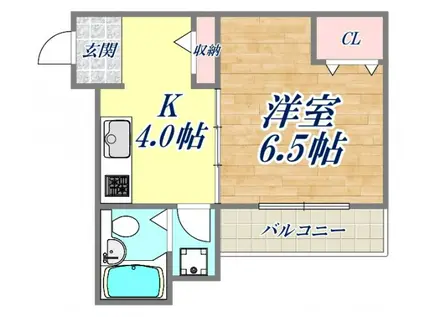 ハイツヤマトⅡ(1K/2階)の間取り写真