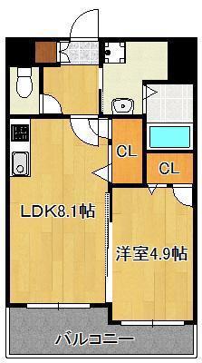 ウィステリアマンション(1LDK/1階)の間取り写真