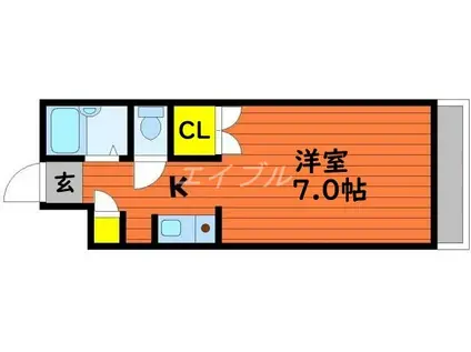 アルファ西古松(1K/3階)の間取り写真