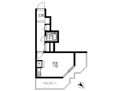 ロイヤルハイツ新宿御苑(ワンルーム/4階)の間取り写真