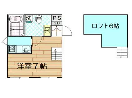プリマ坂戸参番館(ワンルーム/1階)の間取り写真