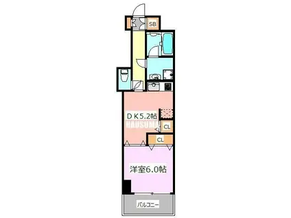 アーバンレックス西新井II(1DK/5階)の間取り写真