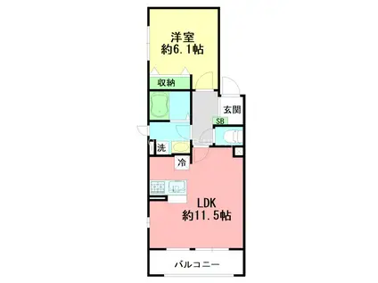 鎌倉 S HAUS(1LDK/3階)の間取り写真