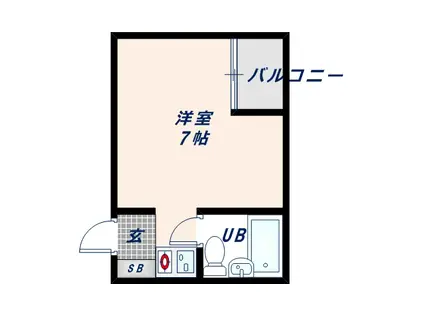 ソラーナ八戸ノ里(1K/3階)の間取り写真