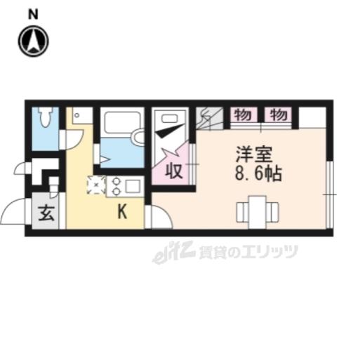 レオパレスYAMADATHREE(1K/2階)の間取り写真
